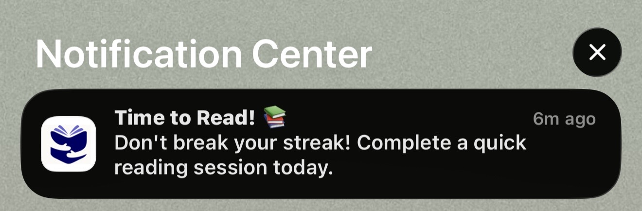 FastReadi Reading Reminder Notification